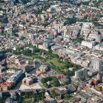 Aerial photograph of the city