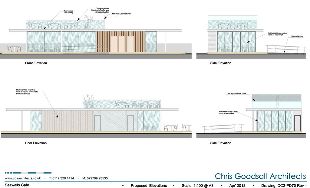 Seawalls cafe and toilet drawings