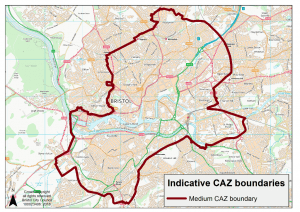 Medium CAZ boundary map