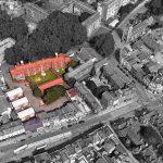Aerial view of site.